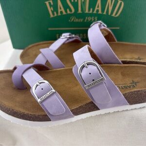Eastland Tiogo Lilac Suede Buckle Strap Sandals - Women's size 7M new in box